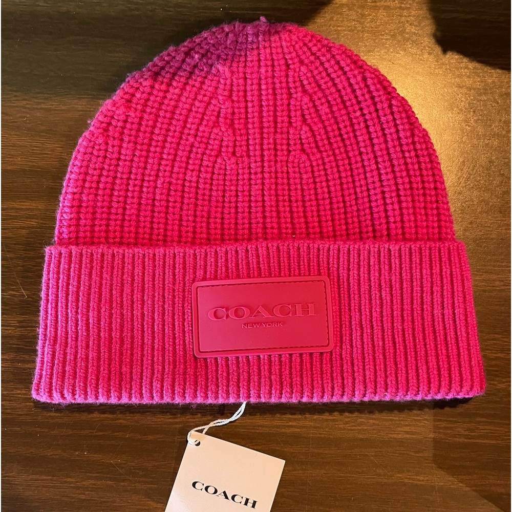 Pink COACH Beanie